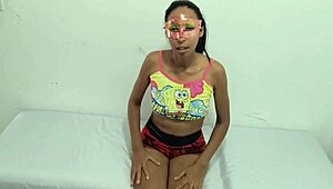 Skinny Exotic Colombian Admired As Latina Slut