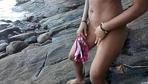 I Caught Three Hot Babes Peeing on Beach with Paty Bumbum and Friends