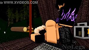 big tits girl fucks monster cock in roblox tent