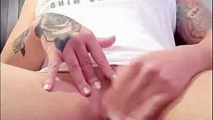 Redhead Rubs Clit Until Orgasm Watching Porn