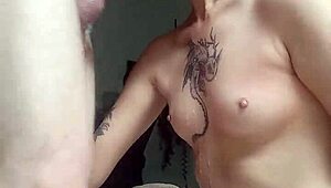 This pretty homemade slut trains hard for deep throat and swallows every drop fast.