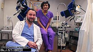 Jackie Banes teaches blowjob skills with domination and choking