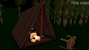 big tits girl fucks monster cock in roblox tent