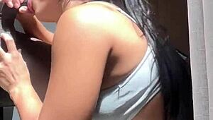 Big booty brunette meets her stepbrother for fun