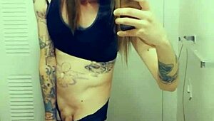 Hot Tranny Slut Touches Her Tiny Clitty in Action