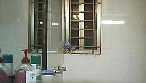 Shower Voyeur Catches Big Tits BBW Bathing