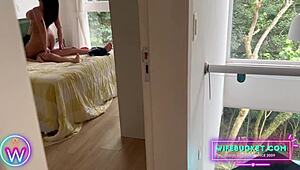 amateur milfs by wifebucket - caught my step-sister fucking her hubby in my parents bedroom