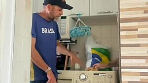 Married Woman Flashing With Husband Nearby