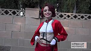 Huge meat creames pervy cutie Lola Faes' face after raw anal pounding!