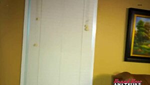 Sexy Busty Blonde Stella Stuffs Her Shaved Pussy with Big Dildo