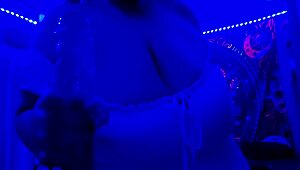 blue light special with plump big natural tits and monster cock toys