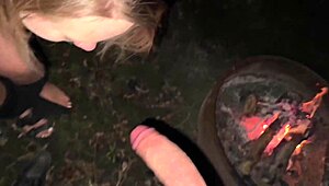 Creampie By The Campfire Public Sex