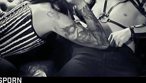 Sensual sex in fmm threesome with elegant brunette milf. She gets fucked in doggystyle and cowgirl.