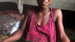 crazy bitch smokes in landlord's room while wearing sexy clothes