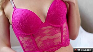 sexy blonde teen jill kassidy in pink lingerie gets her shaved pussy licked by zac wild