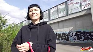 german scout, wanna see tall skinny french delfine dahlia get picked up?