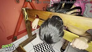 naughty bride hints at wild bdsm threesome with two men