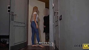 I found out this blonde Russian teen 18+ craves submissive sex for cash at Debt4k.