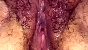 Hairy bbw milf getting fisted and squirting