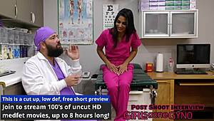 My neighbor's first gyno visit with misty addams 😏 shaved pussy close-up