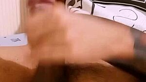 Amateur masseuse strokes monster cock solo