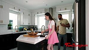 stepbro fucks step mom's ass hard