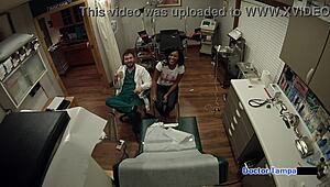 Tori Sanchez Gets Pap Smear From Dr. Tampa In Black Latex