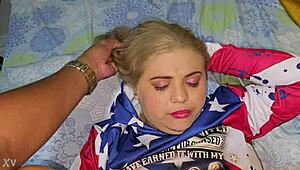 blonde in blouse from united states