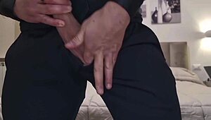 Ever tried a handjob with cumshot in an all-black dress with a big dick?
