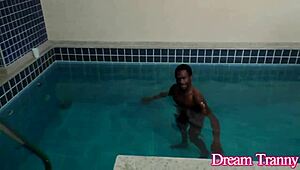 I helped horny shemale dani peterson masturbatin with a machine