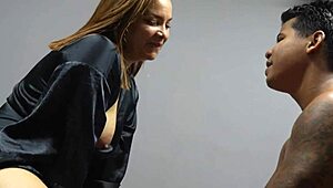 This curvy Colombian mommy indulges in a taboo roleplay, swallowing cum eagerly.