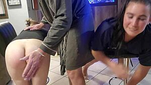 Spanking Two Nude Chubby Girls Asses With Facial Expressions