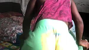 crazy bitch smokes in landlord's room while wearing sexy clothes