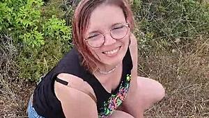 Petite Milf Couple Does Homemade Blowjob Outdoors In Nature During Cyprus Trip. She Sucks Me Wildly.