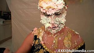i watched 2 blondes get wet, messy, and pie each other in the face