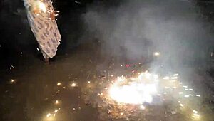 celebrating diwali with housewife and family in homemade setting