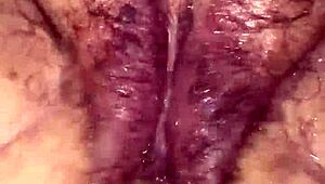 Hairy bbw milf getting fisted and squirting