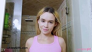 Hey, this radiant teen blonde is having a sensual bath solo on the sofa, with some lesbian pov vibes 😊🛁