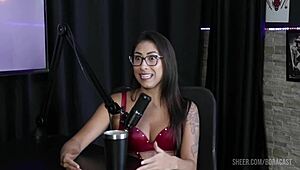 Watch Luciana Picchi dominate in group sex with Bruna and Matheus! Her big ass in see-through outfit!