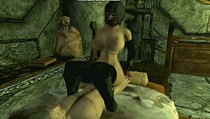 in skyrim, anri the seducer gets pounded by raerek in wild encounter