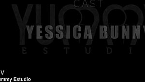 sexy colombian yessica bunny in p-sluts vol 34 takes nasty double pounding. four big cocks stretch her wide open.