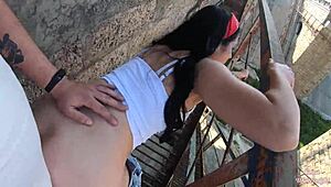 Pawg teen risky outdoor fucking huge cock 😏