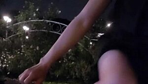 shemale ting xuan flashes body in public garden