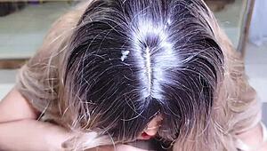 18-årig nabo twerker i truser, blir spanked, og ender med blowjob, fitte og cum i munn på bryllup