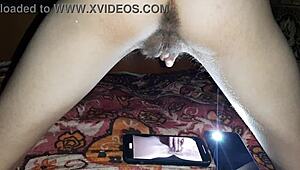 I watch my girlfriend make a porn video and masturbate! What a hot POV experience!