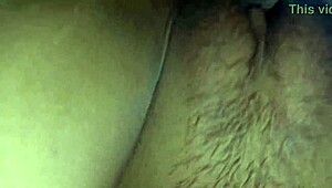 Indian girlfriend gets creampie in homemade close-up.