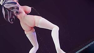 bitch knight performs mmd dance routine