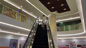 Crazy cumwalk in public mall, wanna see blowjob in toilet?