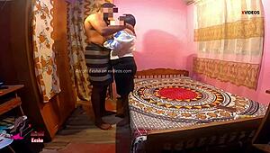 Young whore Aarohi fucked bareback at massage parlor, cum on her.