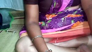 Aunty's hardcore session with stepbrother reveals hairy pussy intensely